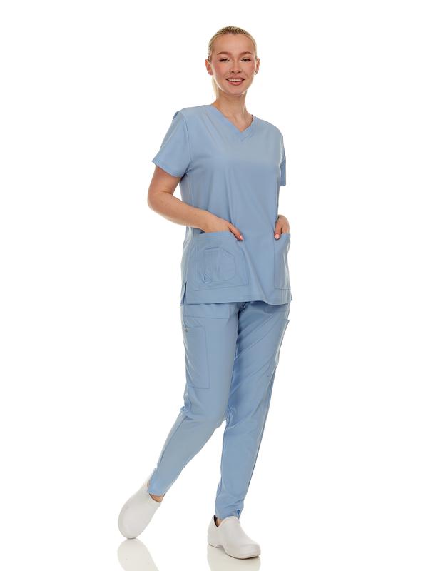 Scrubs Uniforms Sets for Women, V-Neck Scrub Top & split-hem pants Medical Cotton Nursing Womenswear