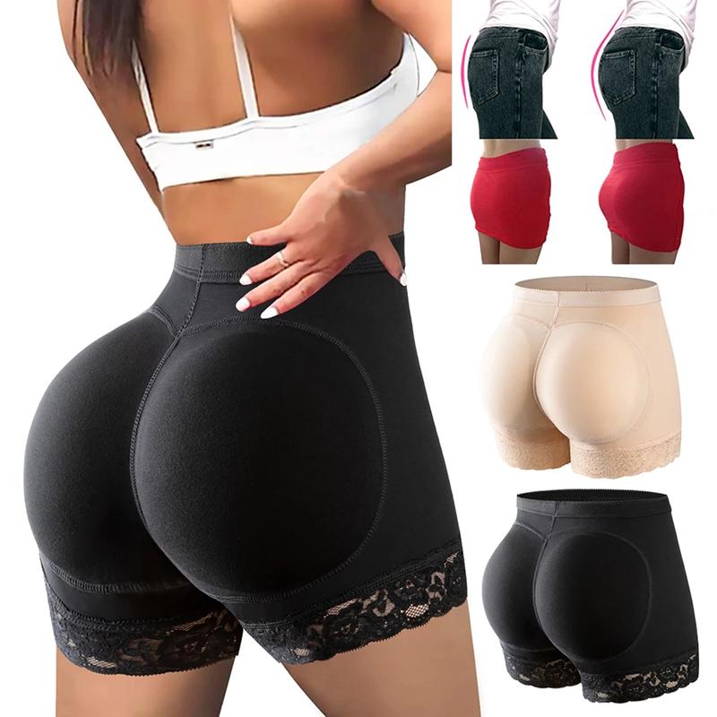 Women's Butt Lifting Shapewear Padded Lace Panties Seamless Hip Lifting Body Shaper Tummy Control Boyshorts Booty Underwear, Lady Shapewear Bottoms Womenswear Fabric