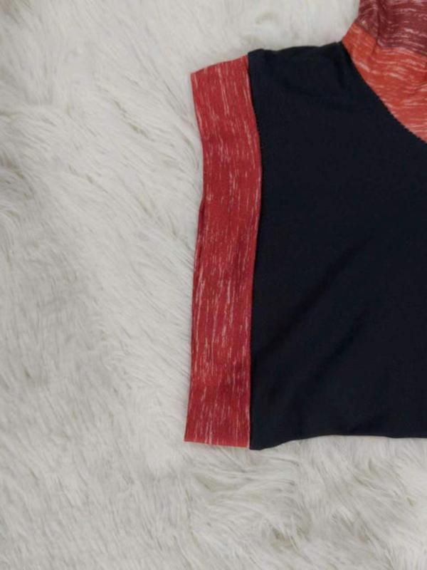  Patchwork Button Front V Neck Tee, Vintage Graphic Tees, T Shirts for Women, Casual Short Sleeve T-shirt for Summer, Women's Plus Clothing for Daily Wear