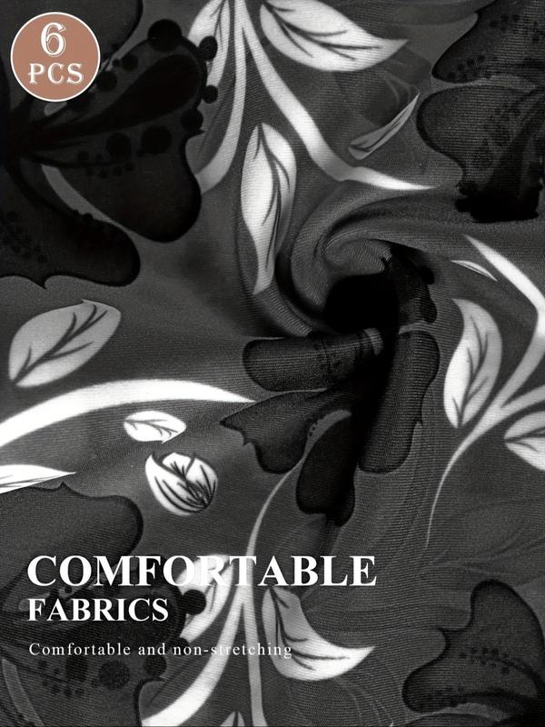 Women's Floral Print High Waist Briefs, Breathable Comfortable Elastic Waist Knicker for Daily Wear, Ladies Underwear for All Seasons