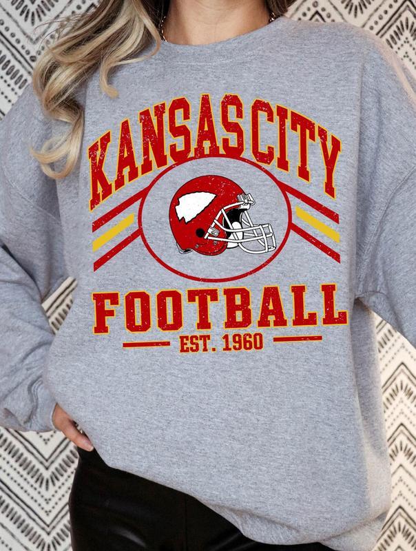 Kansas City Football Shirt, Retro Kansas City 1960 Football Sweatshirt, Chief T-Shirt, Football Game Day Sweatshirt, Kansas Team Unisex Shirt Gift Football Fan Cotton Womenswear
