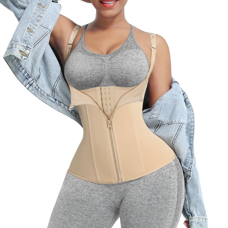 FeelinGirl Women Corset Vest Cincher Trimmer  Sport Girdle with Steel Bones Workout Shapewear with Adjustable Shoulder Strap