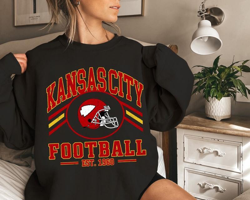 Kansas City Football Shirt, Retro Kansas City 1960 Football Sweatshirt, Chief T-Shirt, Football Game Day Sweatshirt, Kansas Team Unisex Shirt Gift Football Fan Cotton Womenswear