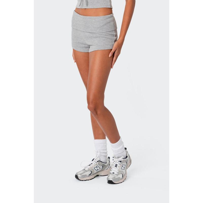 Lizzy Foldover Waffle Shorts