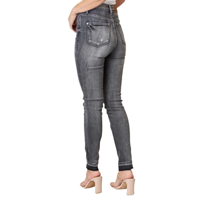 Judy Blue Full Size High Waist Tummy Control Release Hem Skinny Jeans