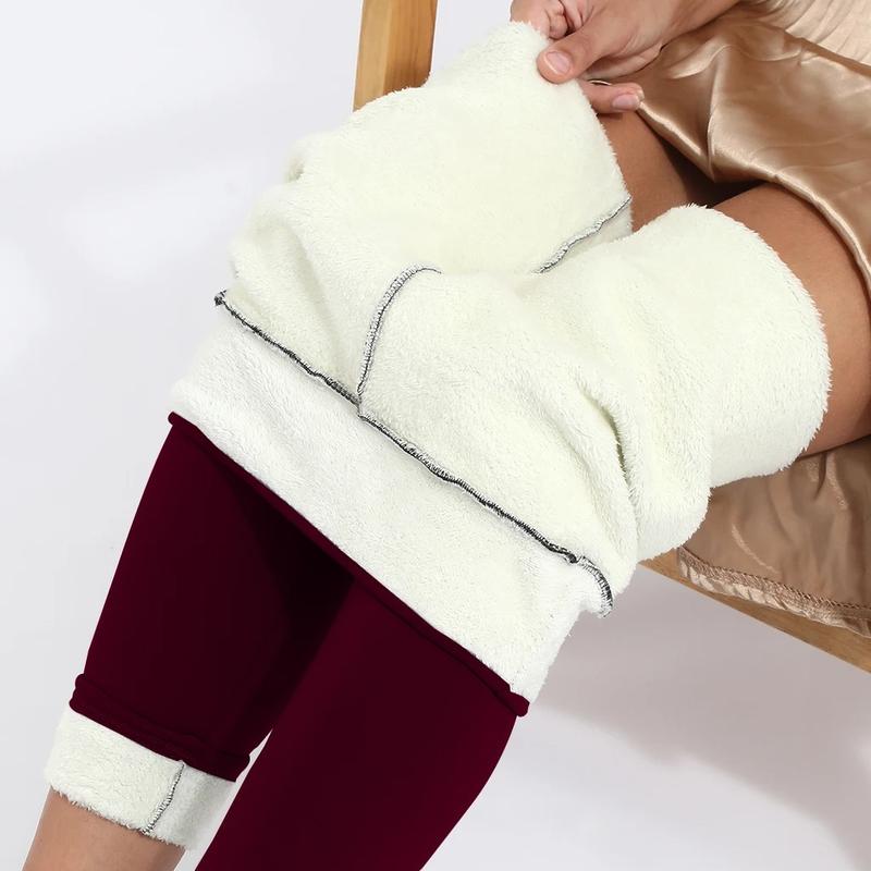 Women Lamb Fleece Legging Seamless High Waist Thick Thermal Legging Fashion Winter Warm Female Tights Insulated Pantalon Pants