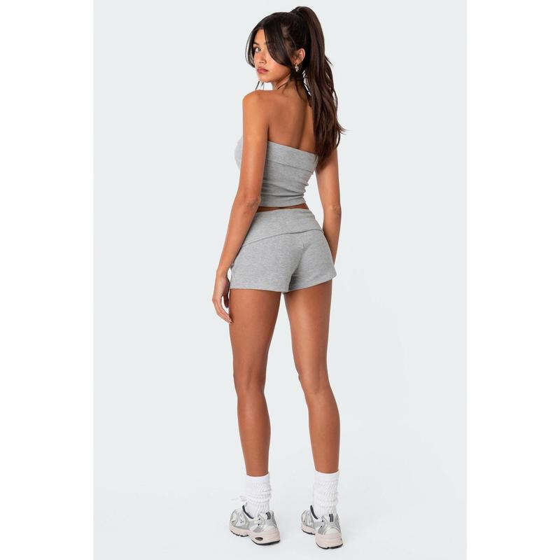 Lizzy Foldover Waffle Shorts