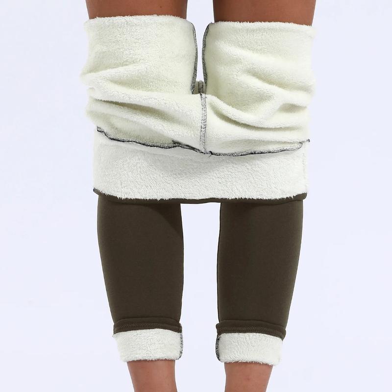 Women Lamb Fleece Legging Seamless High Waist Thick Thermal Legging Fashion Winter Warm Female Tights Insulated Pantalon Pants