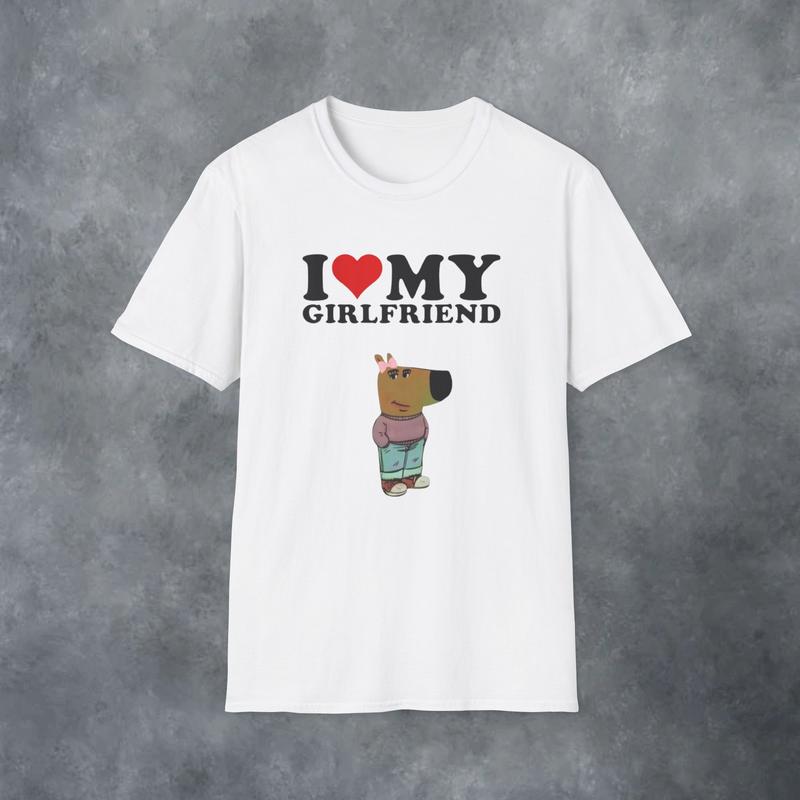 Chill Guy Unisex T-Shirt, Softstyle Tee for Boyfriend, Meme T-Shirt ,Gift for Him, My Girlfriend Shirt, Couples Matching Outfit