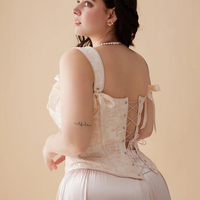 Curve & Plus Princess Cynthia Corset-Wedding Party Princesses Party Dress 2024 Summer French Court Style Jacquard Fishbone Corset Wedding Dress