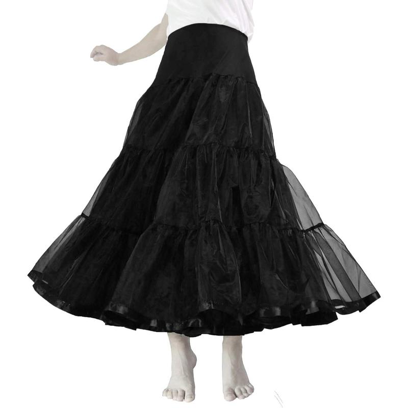 Women's Ankle Length Petticoat Bridal Wedding Slip Hoopless Crinoline Underskirt