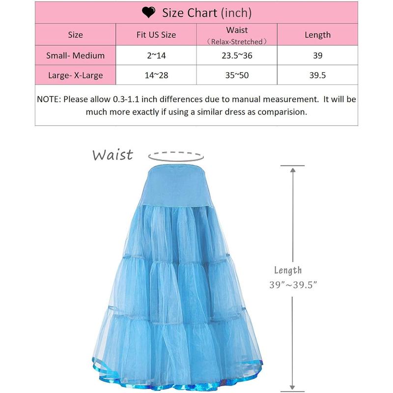 Women's Ankle Length Petticoat Bridal Wedding Slip Hoopless Crinoline Underskirt
