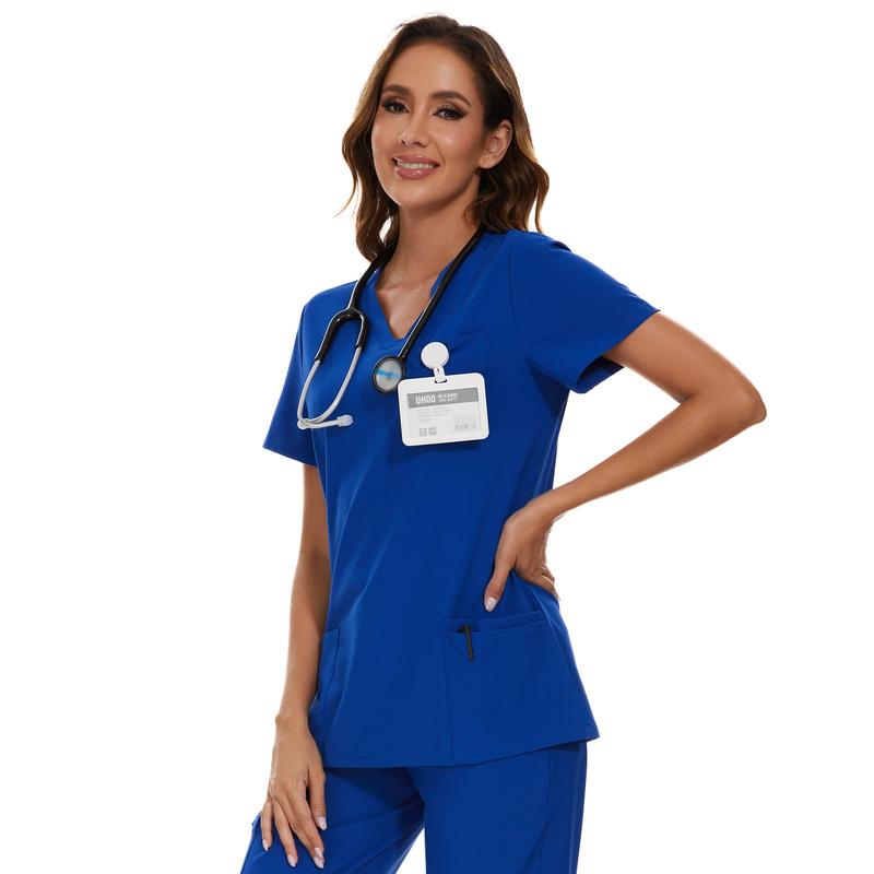 CozyFit Scrub Tops for Woman - Soft Stretch, V-Neck Top Scrubs with 3 Pockets, Easy Care for Women
