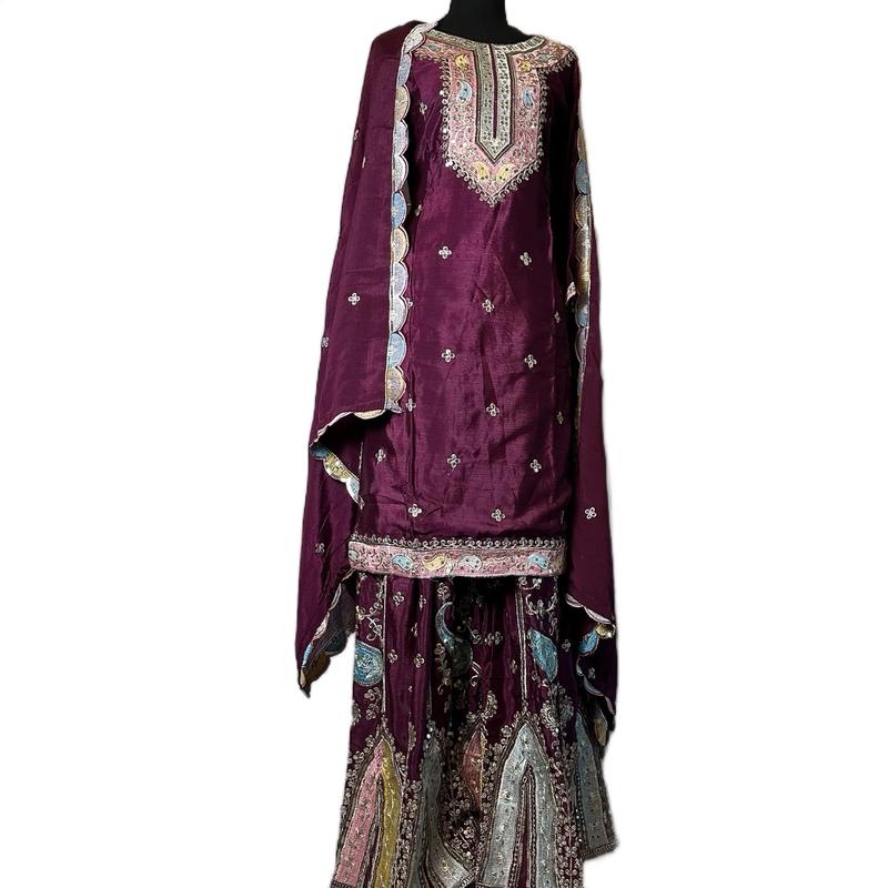 Large Palazo Partywear Kurta Set for Women
