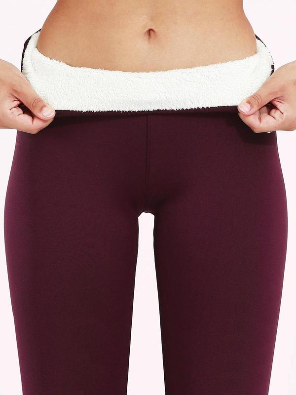 (Black Friday) Ultra-Soft Fleece-Lined High-Waist Thermal Leggings – Comfy Skinny Pants for Women’s Fall & Winter Outdoor Wear & Gym