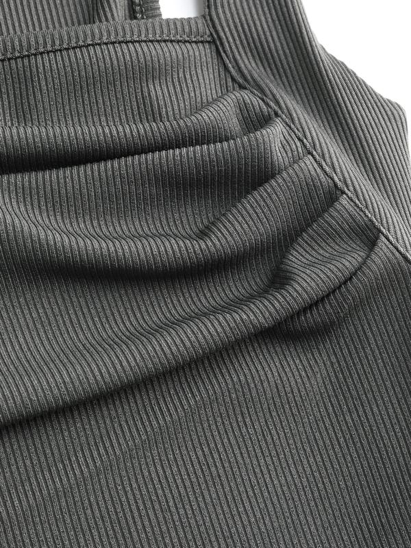 [7 colors, US size 0-26] Solid Ruched Square Neck Crop Top