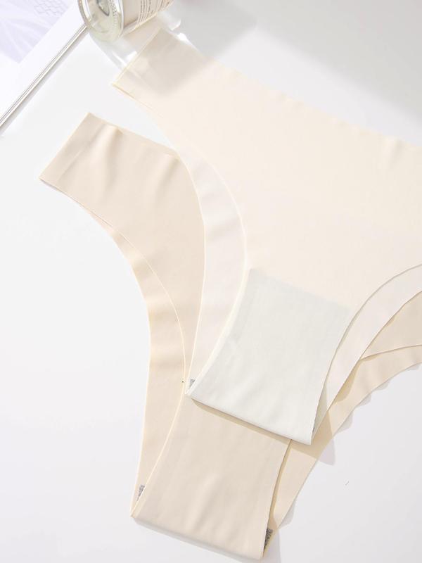 Women's Solid Color Drop Waist Seamless Panties, Back To School Wear, Casual Seamless Breathable Knicker, Summer Clothes, Ladies Underwear for Daily Wear, Summer Wear 2024 Birthday Wear Black Girl, Fall Gift