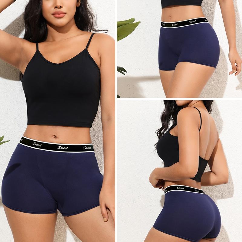LEVAO Women Boyshorts Panties Cotton Boxer Briefs Underwear for Ladies with Stretch Boxer Shorts 5-Pack S-XL