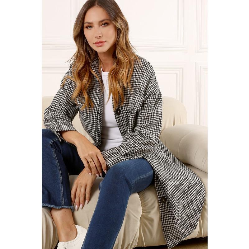 Lilou Hound tooth long shacket