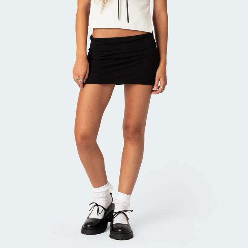 Women Mini Skirt, Low Waist SolidFit Summer Bodycon Skirt Clubwear for Daily Party Womenswear Bottom christmas 2024 ornaments christmas 2024 ornament