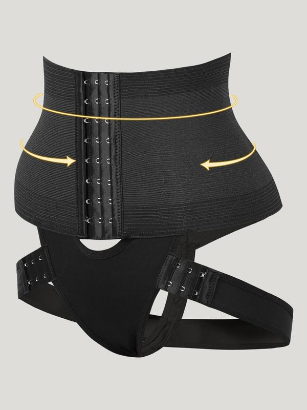 Women's High Waist Shapewear Shorts, Adjustable Hook & Eye Closure Tummy Control Shaper, High Stretch Shapewear Bottoms for Daily Wear