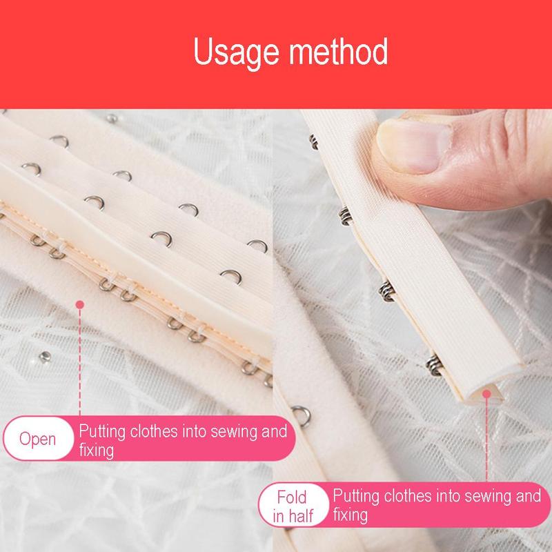 3 Row Bra Extender, 1 Count Underwear Clip Shaper Hook & Tape Back Buckle Corset Waist Extender, DIY Sewing Clothing Accessories