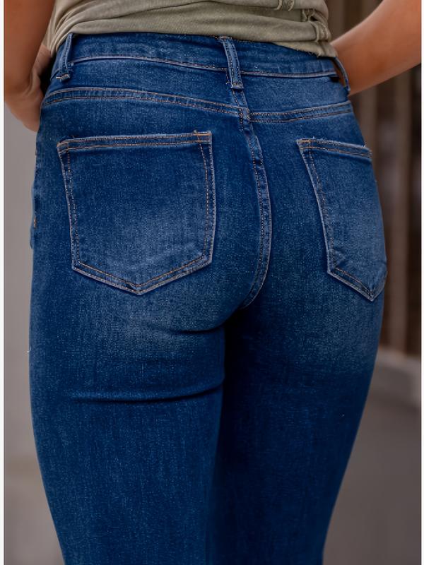 High-quality Women's Fashion Simple Slim Button-up Jeans
