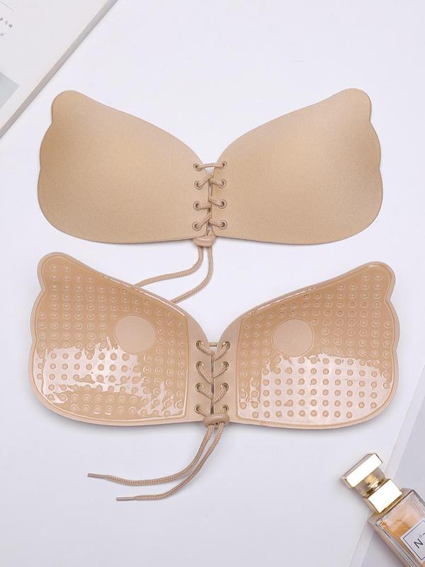 Women's Lace Up Strapless Self Adhesive Bra, Sticky Push Up Nipple Cover, Lady Summer Comfortable Lingerie Accessories, Summer Wear 2024, Womenswear Underwear