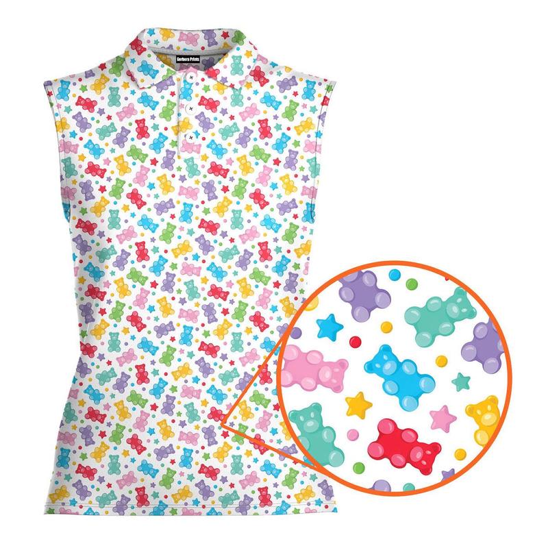 Gummy Bears - Ladies Sleeveless Golf Polo Shirt - Humor Witty Polo for Her - Golf Lover Gifts