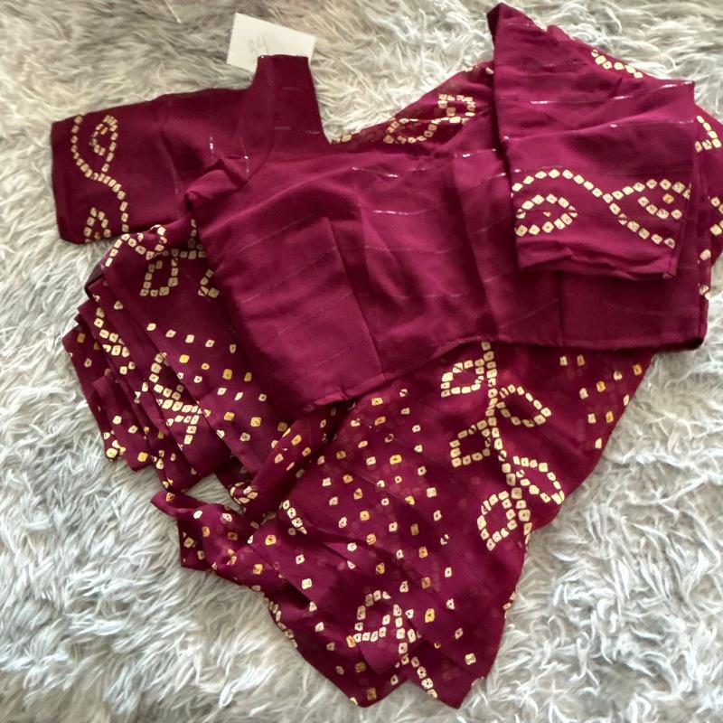 Weightless Georgette Bandhani Sarees for Women - Traditional Dress