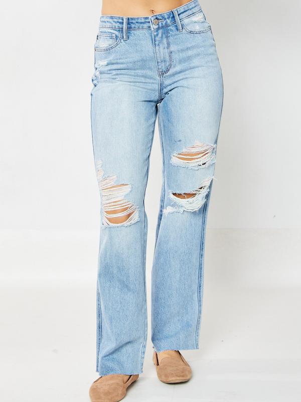 Emma 90's Straight High Waist Judy Blue Stretch Jeans