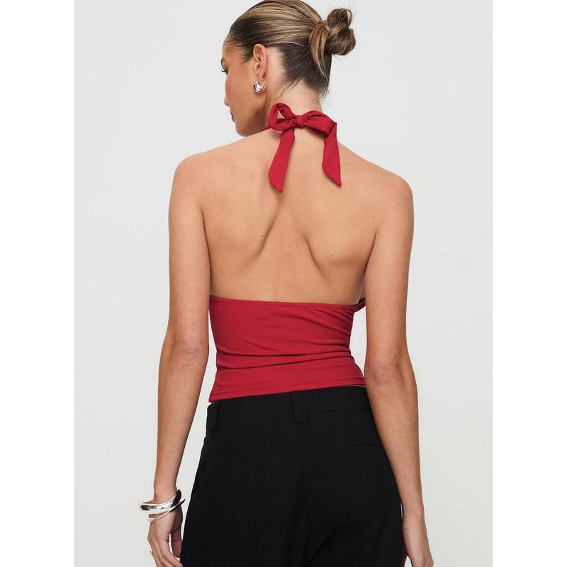 Whimsy Halter Top Red