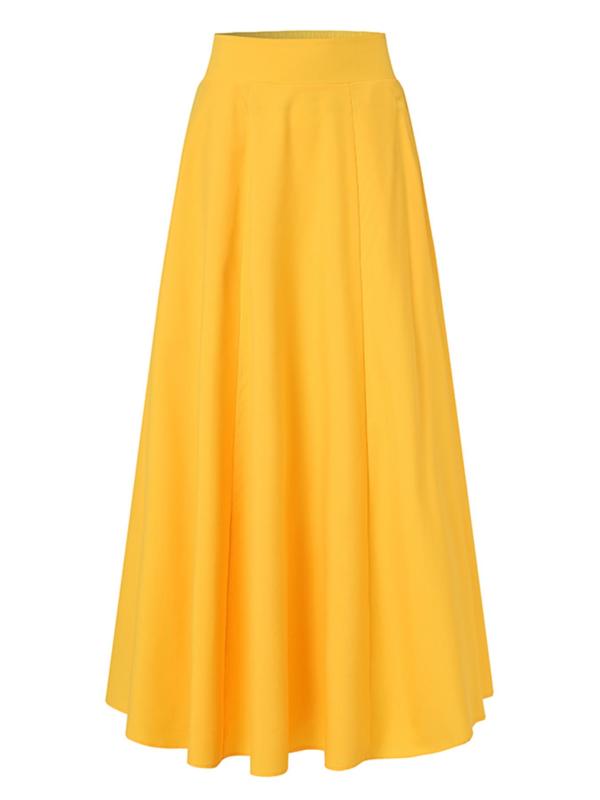 Women's Solid Pocket Flared Skirt, Elegant High Waist A-Line Maxi Skirt for Party Holiday Wedding Guest, Ladies Bottoms for All Seasons