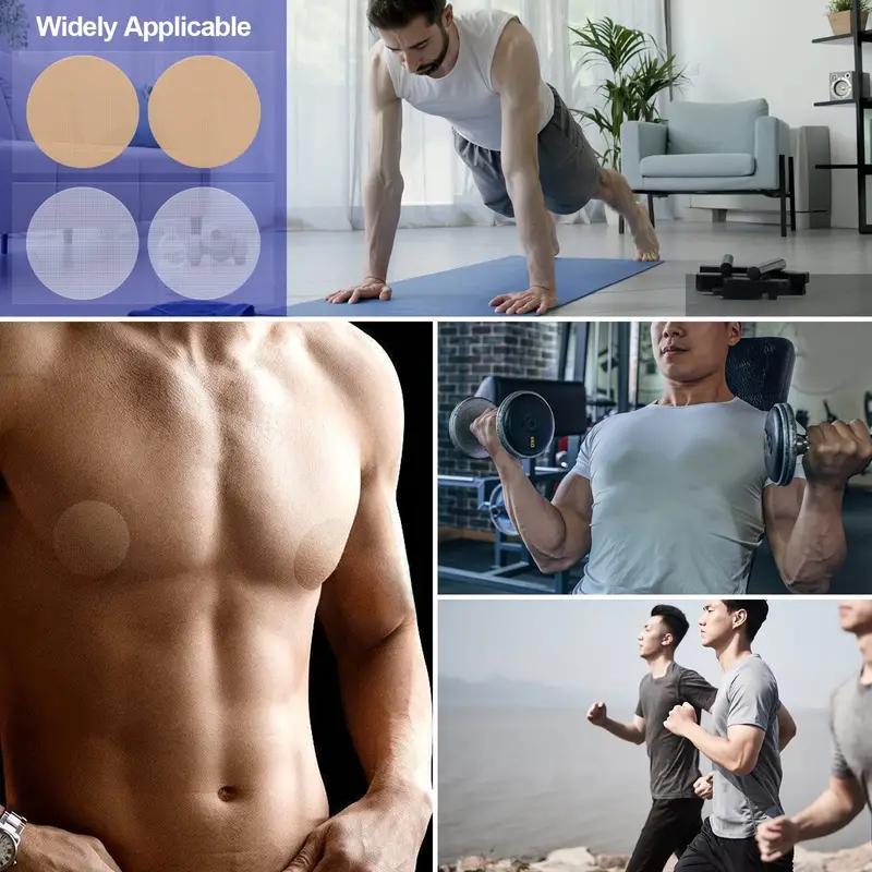 Breathable Sports Nipple Pads (15 Pairs), Sweat-proof Running Nipple Pad, Sports Nipple Stickers for Running, Marathon, Cycling, Running Supplies