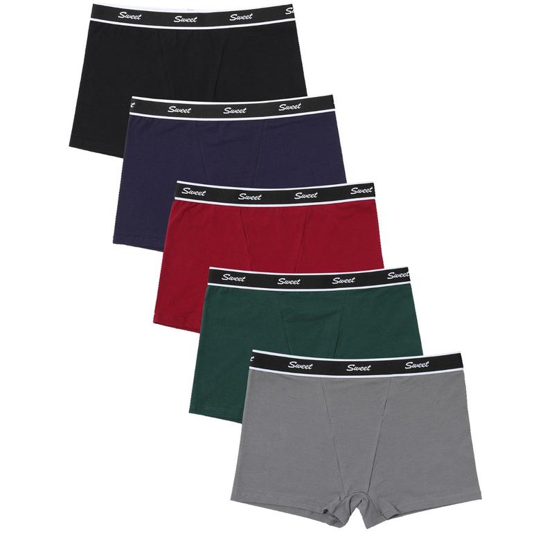 LEVAO Women Boyshorts Panties Cotton Boxer Briefs Underwear for Ladies with Stretch Boxer Shorts 5-Pack S-XL