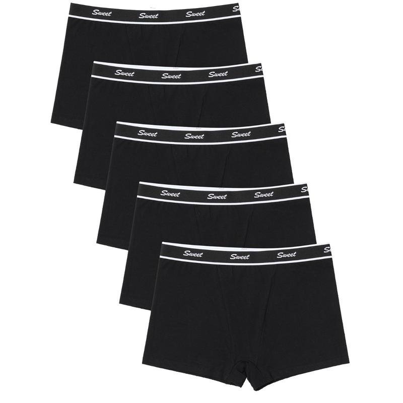 LEVAO Women Boyshorts Panties Cotton Boxer Briefs Underwear for Ladies with Stretch Boxer Shorts 5-Pack S-XL