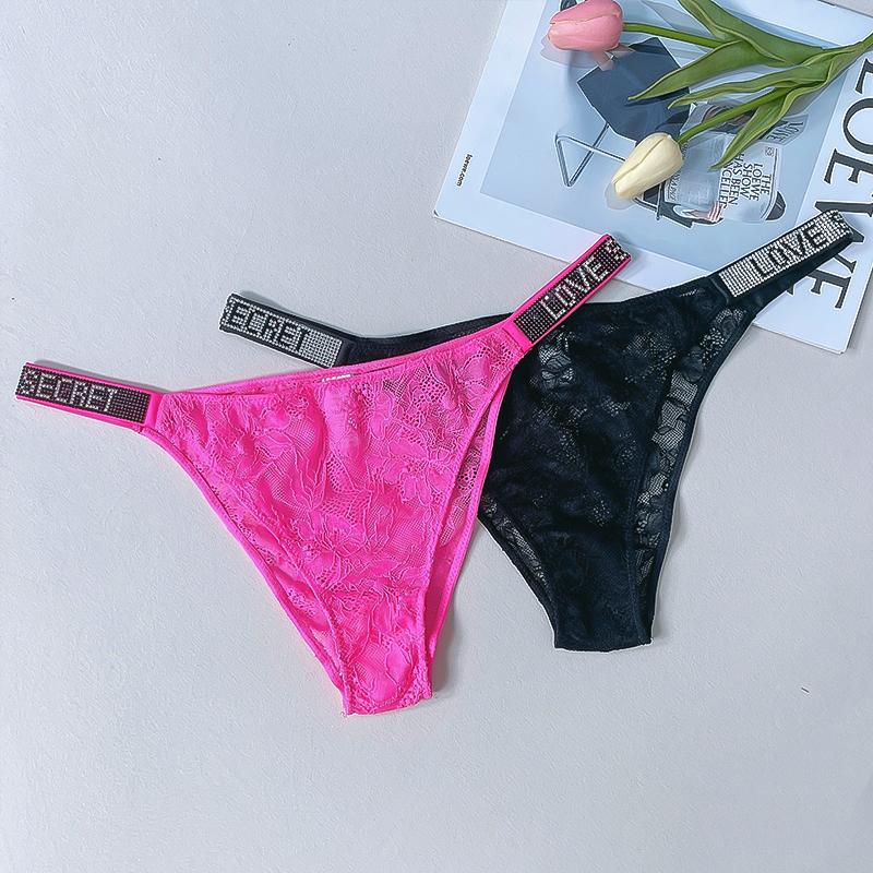 5-pack women's letter rhinestone high waist panties, soft, comfortable and breathable panties, lace sexy panties, suitable for daily wear, sports, four seasons, multi-pack panties size suitable for S-XL