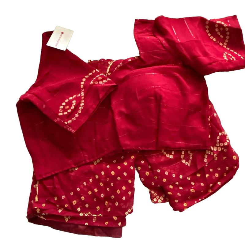 Weightless Georgette Bandhani Sarees for Women - Traditional Dress