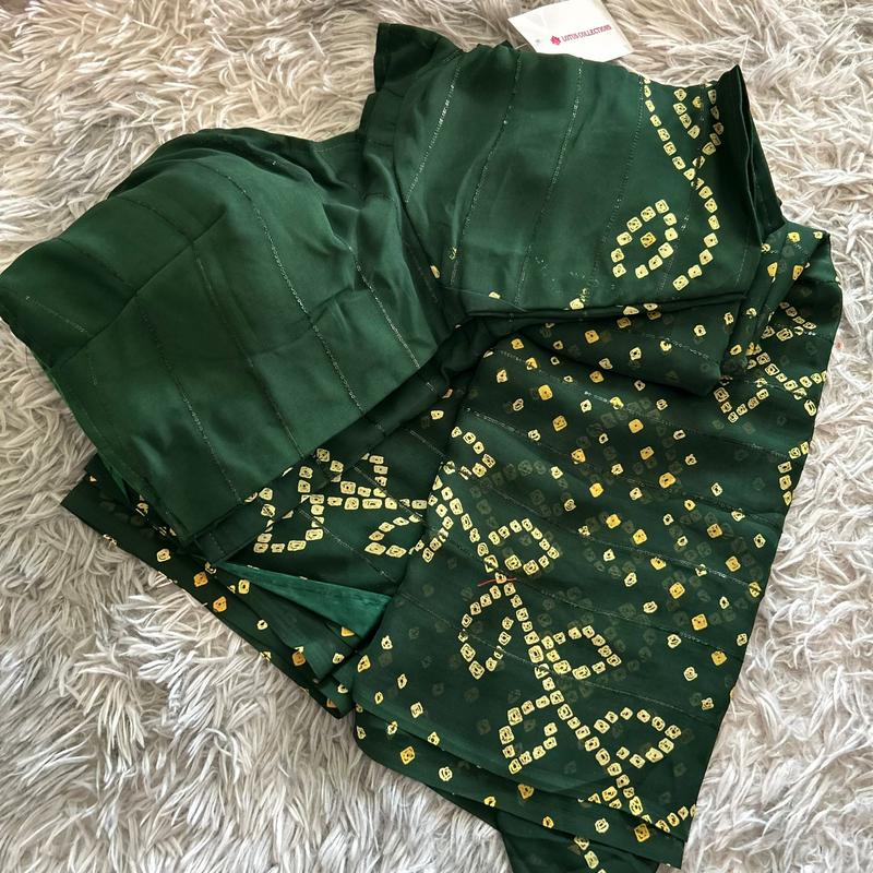 Weightless Georgette Bandhani Sarees for Women - Traditional Dress