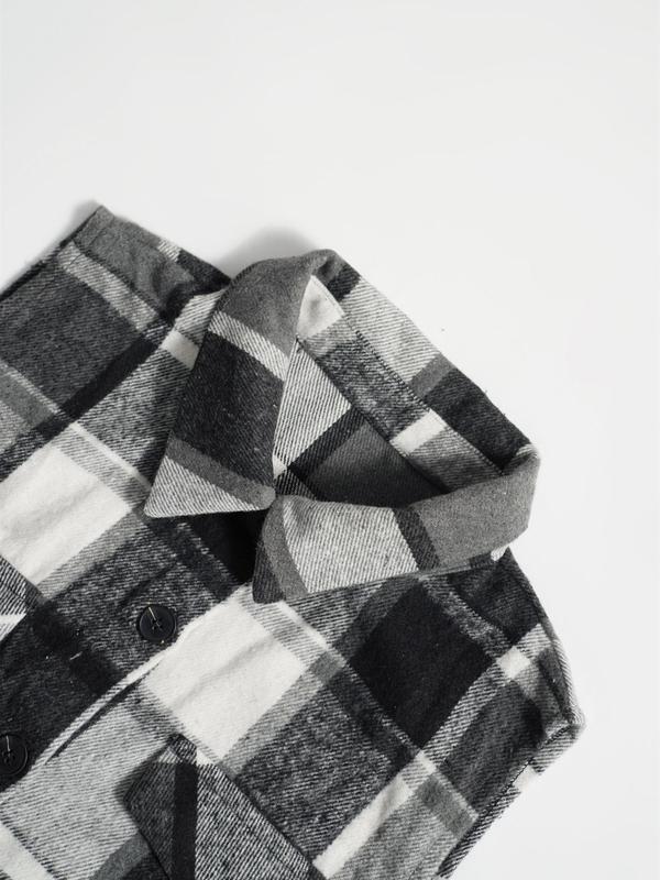 Women's Plaid Print Button Front Flap Deail Vest Coat, Casual Curved Hem Sleeveless Collared Outerwear for Spring & Fall, Ladies Clothes for Daily Wear