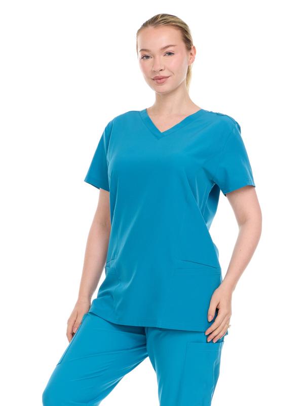 Short Sleeve Nurse Scrubs for Women - Lightweight & Breathable Medical Uniform | Stylish Design with Functional Pockets for Everyday Use