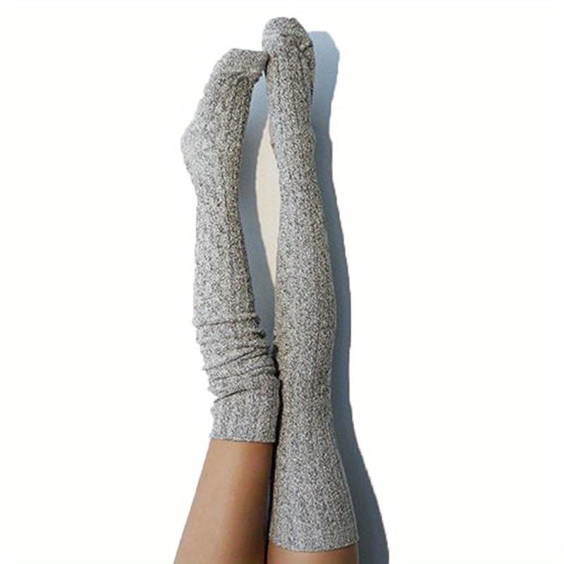 Women's 1 Pair Solid Color over the Knee Knit Socks, Preppy Style Thermal Winter Knee High Stocks, Thickened Warm Stocks, Gym Accessories