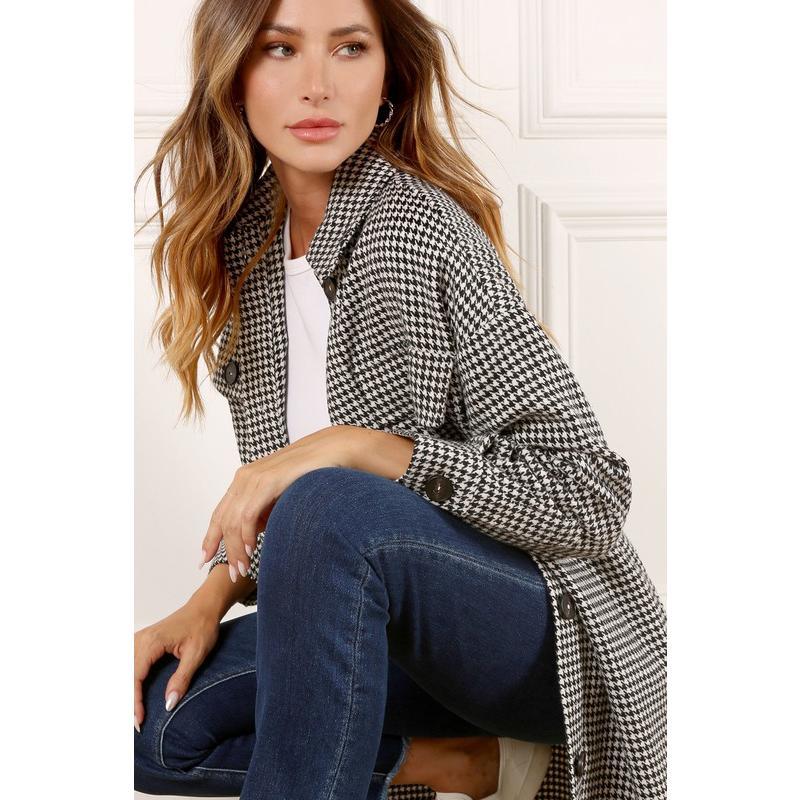 Lilou Hound tooth long shacket