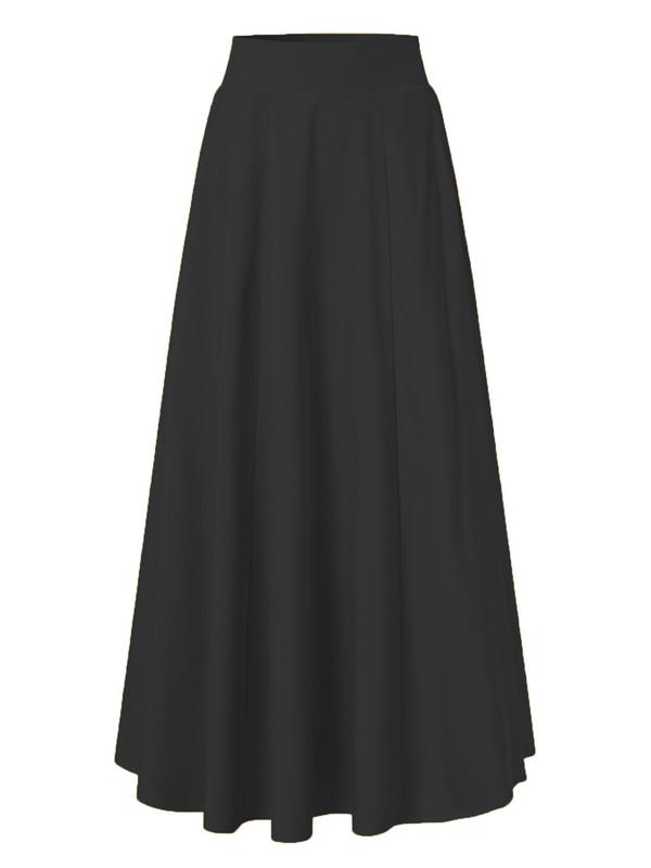 Women's Solid Pocket Flared Skirt, Elegant High Waist A-Line Maxi Skirt for Party Holiday Wedding Guest, Ladies Bottoms for All Seasons