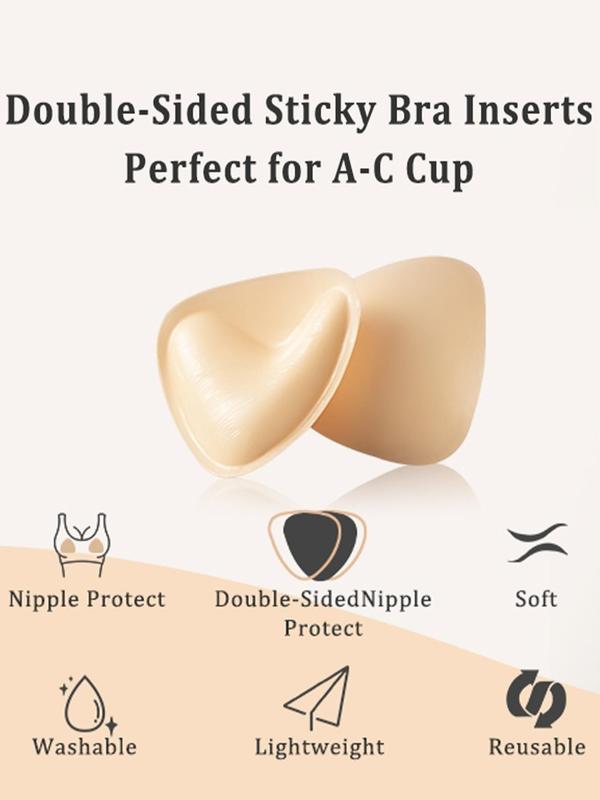 Women's Silicone Bra Insert, Push Up Breathable Comfortable Self-Adhesive Bra Pad, Lingerie Accessories for Women