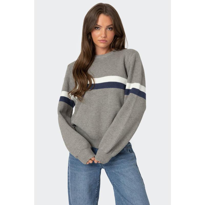 Nautical Striped Oversized Sweater