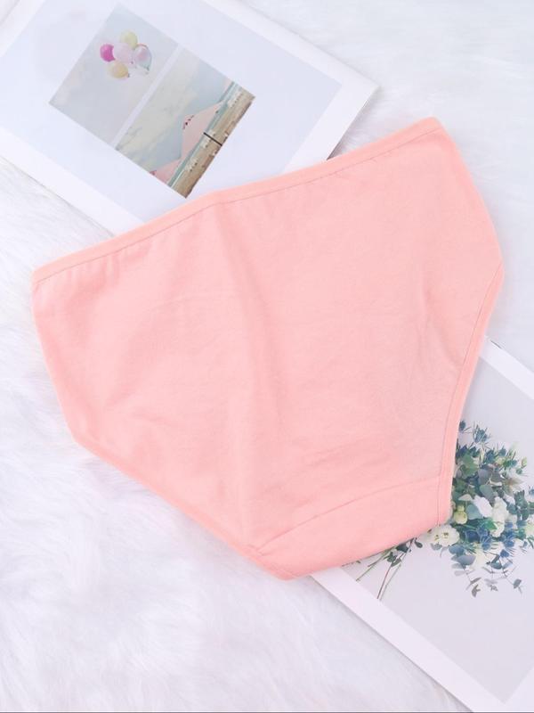 Women's Heart Print High Waist Panty, Soft Comfy Breathable Knicker for Daily Wear, Underwear for All Seasons