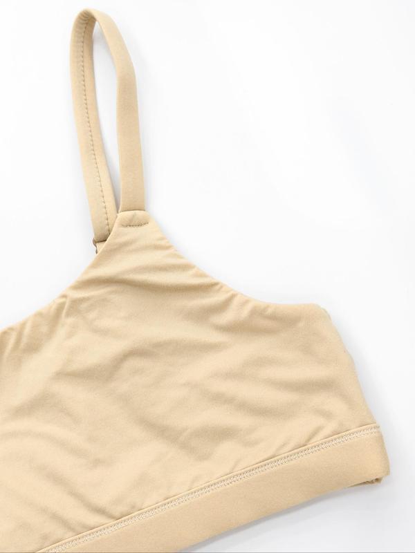 Women's Solid Adjustable Strap Wireless Bra, Casual Comfortable Breathable Bralette, Soft Lingerie for All Seasons