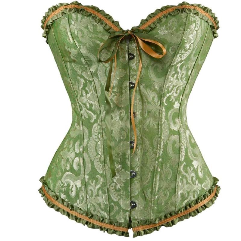 819  Women's Lace Up Boned Overbust Corset Bustier Lingerie Bodyshaper Top