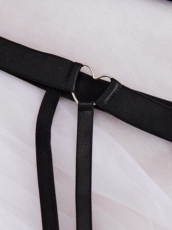 Sexy black cutout women's underwear panty set